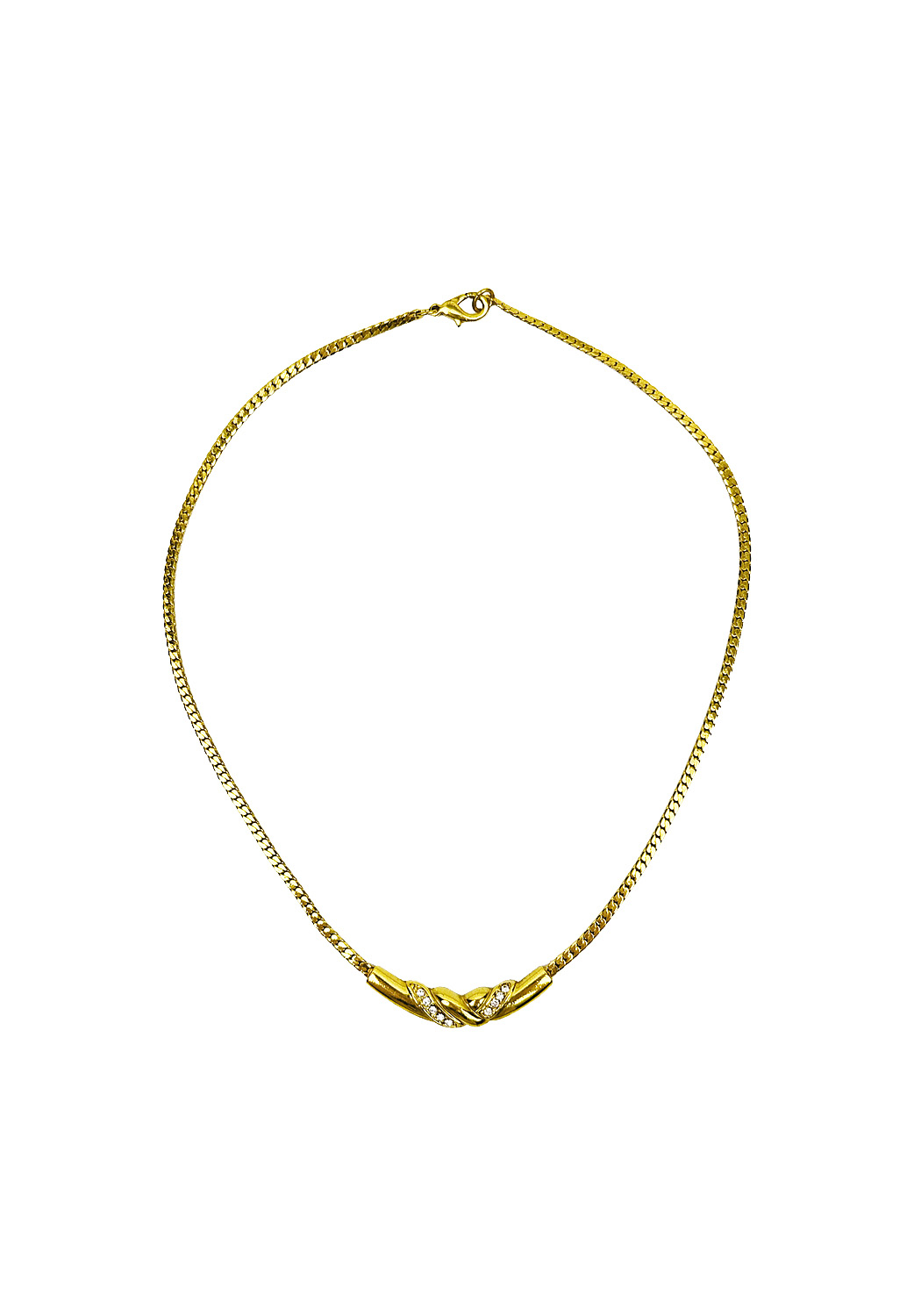 Золотистое колье с кристаллами