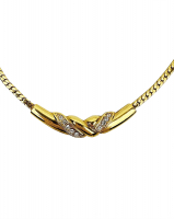 Золотистое колье с кристаллами
