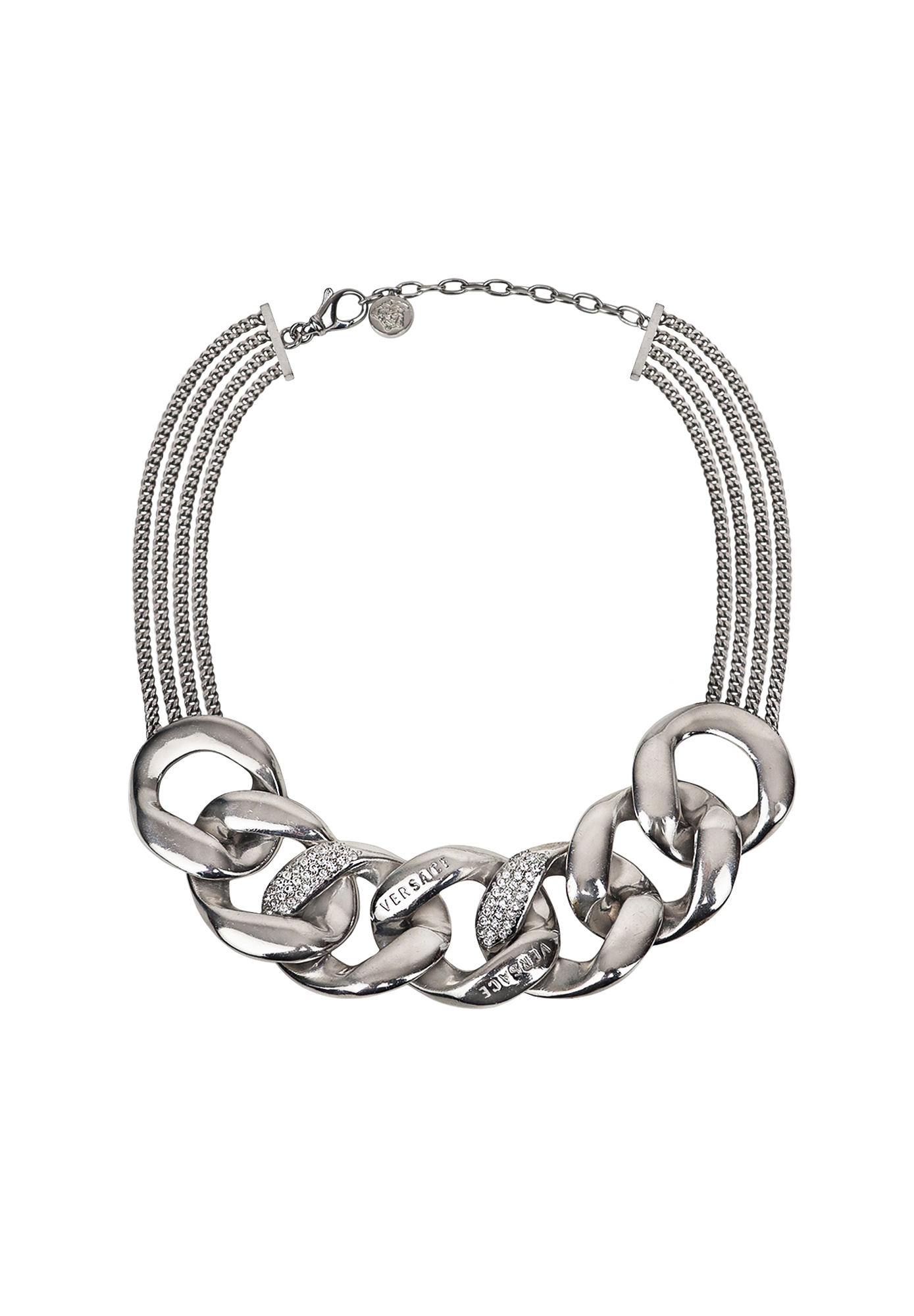 Колье-цепь Versace с кристаллами